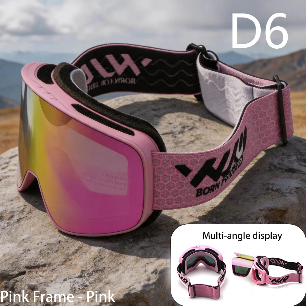 High Quality Flip Up Double Anti Fog Ski Riding Goggles Wind Snow Proof Fit Over Glasses Helmet Compatible Winter Outdoor Sports