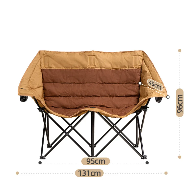 كرسي مزدوج قابل للطي للاستخدام الخارجي، محمول للتخييم على شكل قمر، مكتب استراحة الغداء، صالة الشاطئ