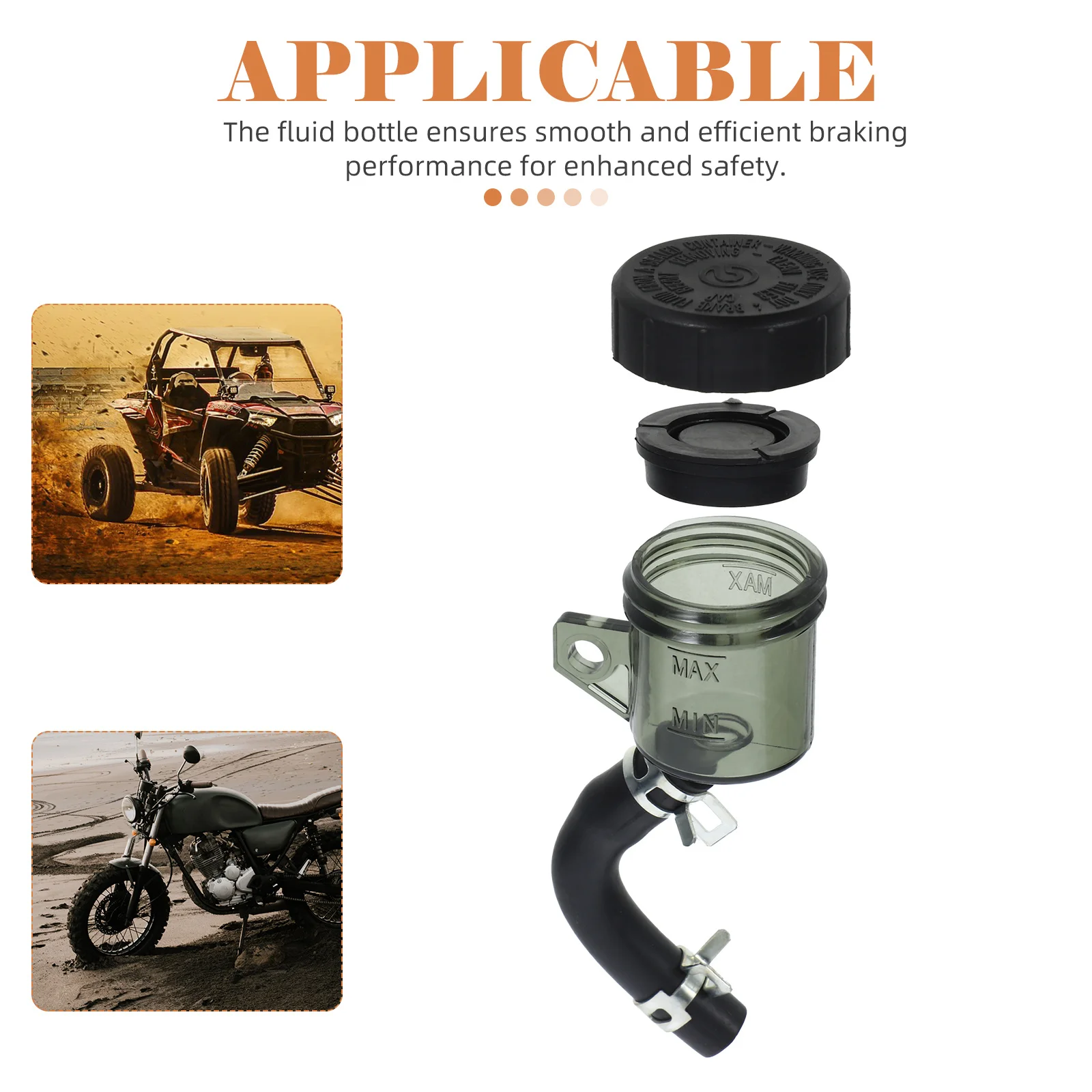 

Fluid Reservoir Motorcycle Master Cylinder Durable Plastic Tank For Universal Front Brake System Compatible With Most Models