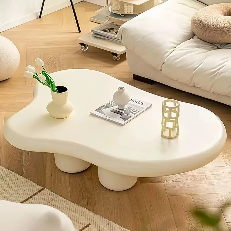 AOLIVIYA Tea Coffee Table Nightstand Storage Rack Sofa Corner Side End Stand Cloud Cream Wabi High End Modern Home