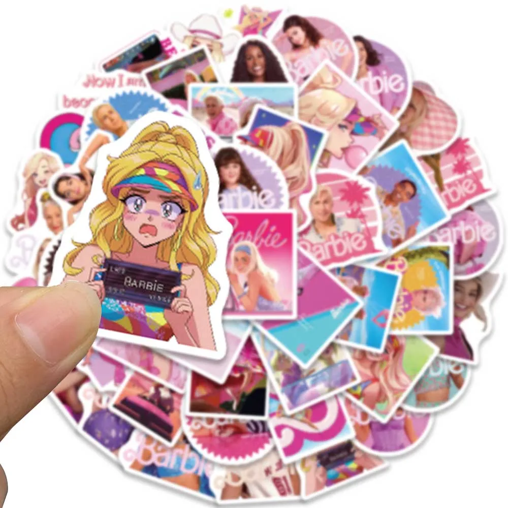 100PCS New Cartoon Anime Barbie Princess DIY Notebook Mobile Phone Decoration Waterproof Sticker toys for kids gifts