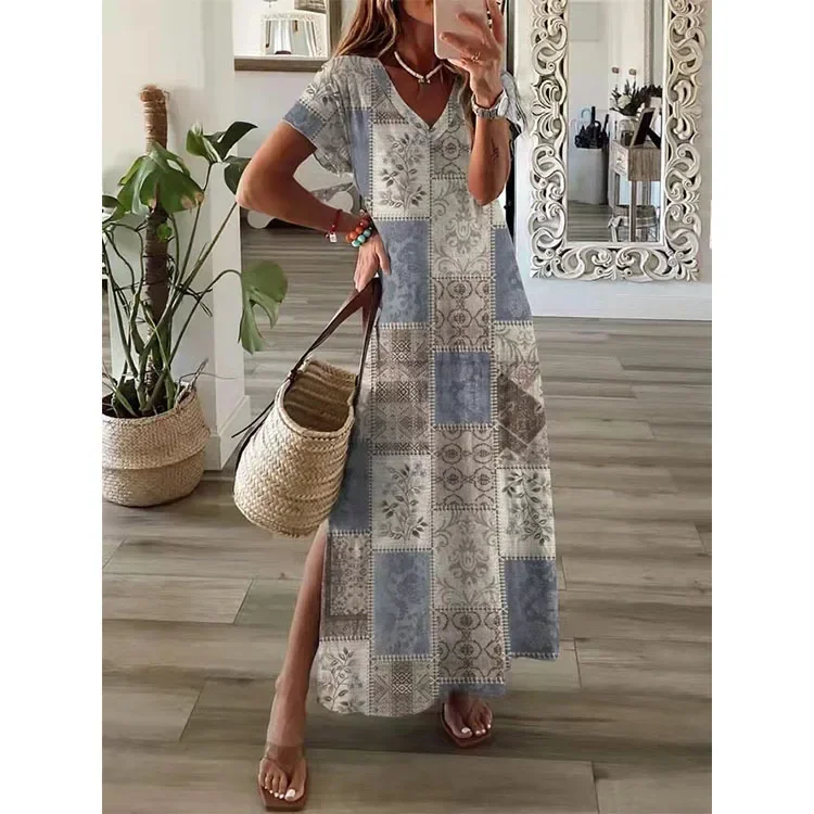 Mini robe de plage pour femmes, grande taille 5XL, mode femmes, robe imprimée, robe de soirée élégante Boho, robe imprimée, été, 2022