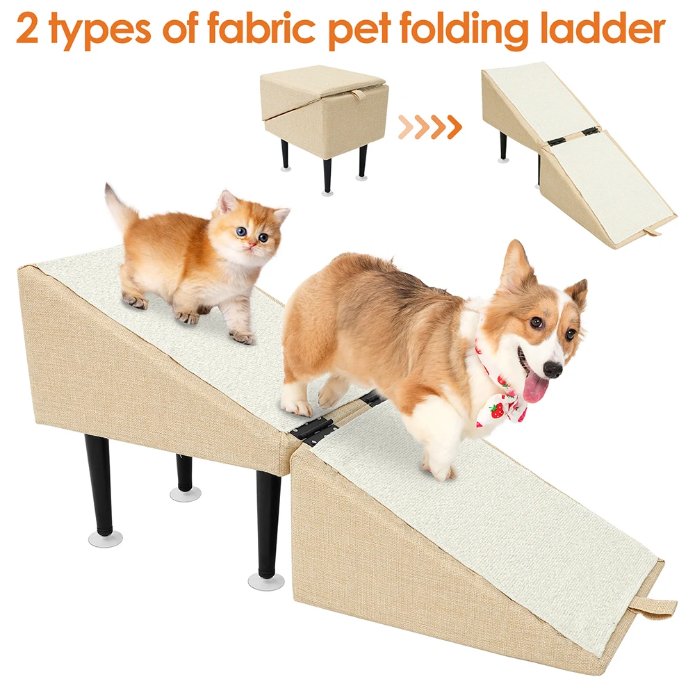 

Разделенный рампа для османской собаки, плюшевая/хлопковая конопляная стильная нескользящая лестница для кошек и собак, многофункциональная безопасная рампа для домашних животных, товары для домашних животных для кровати, дивана, автомобиля