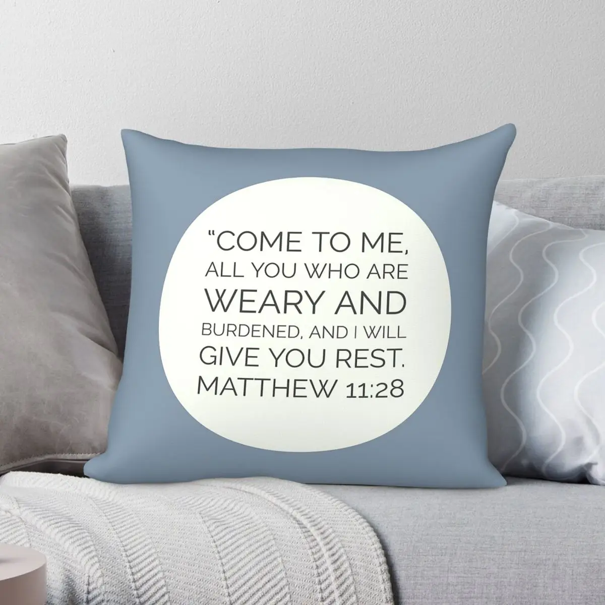 Matthew Bible Verse Pillowcase Polyester Linen Velvet Printed Zip Decorative Throw Pillow Case Sofa Seater Cushion Cover 18