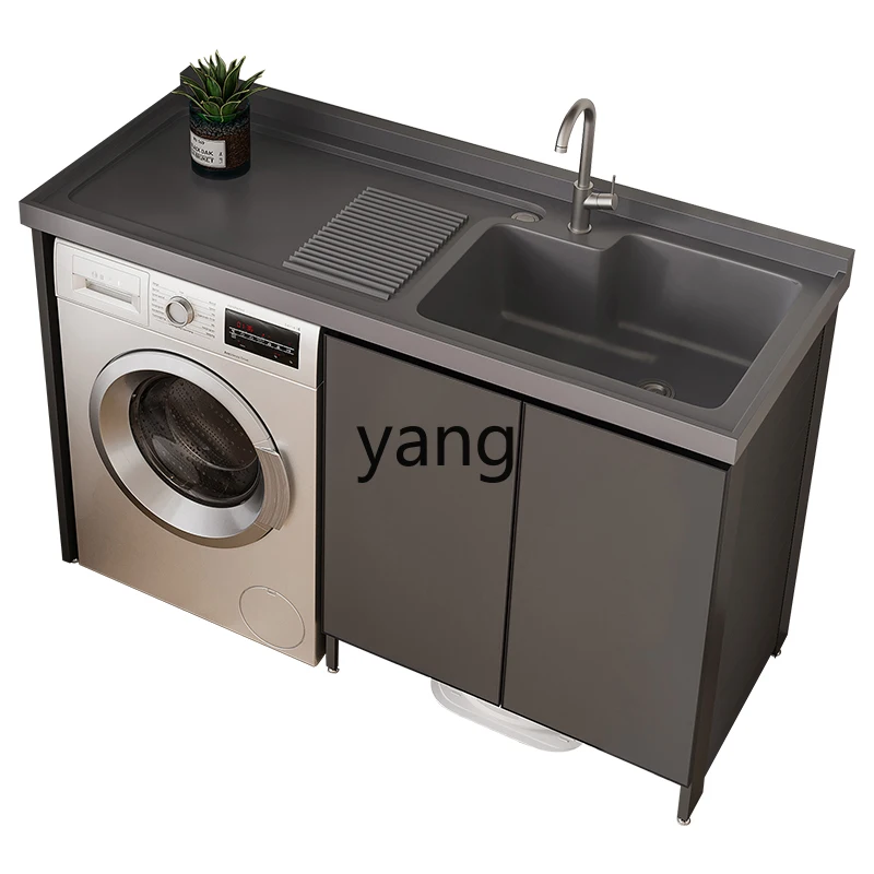 

CX Alumimum Balcony Washing Machine Cabinet Combination Laundry Table with Washboard Integrated