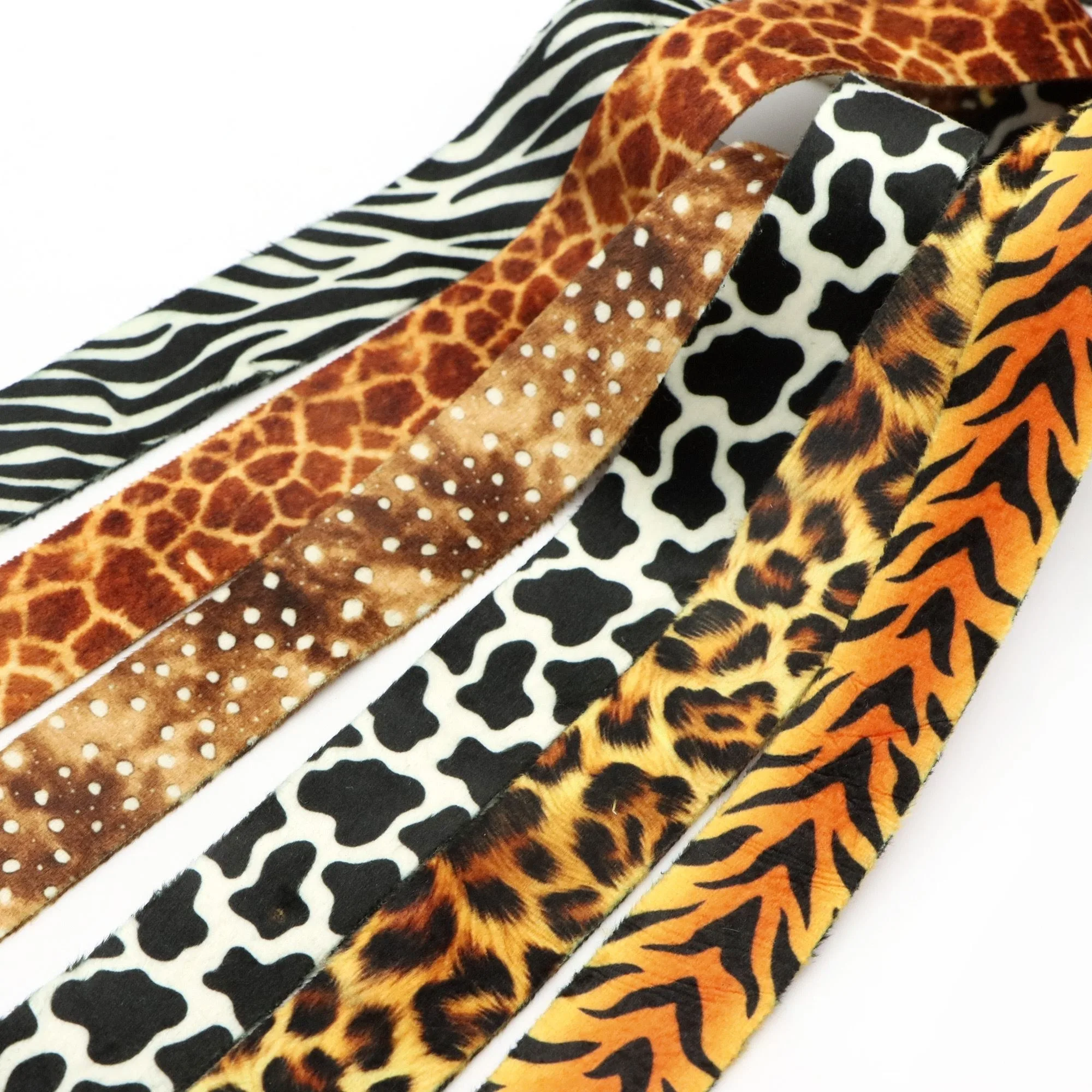 Double Sided Flocked Ribbon Animal Print Leopard Cow Tiger Pattern Flocking Tape Gift Box Wrapping Decorative Ribbon for Packing