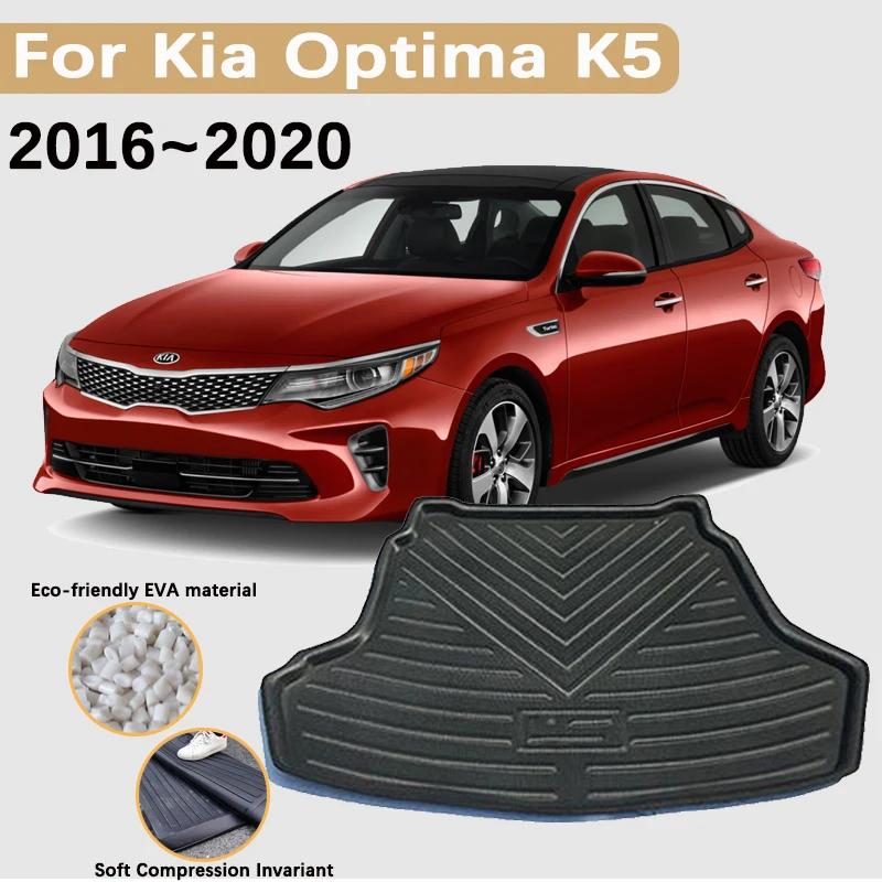 

Аксессуары для Kia Optima 2016, K5 JF 2017 2018 2019 2020, автомобильные коврики для багажника, вкладыш для багажника, водонепроницаемый коврик для хранения ковров, материал EVA