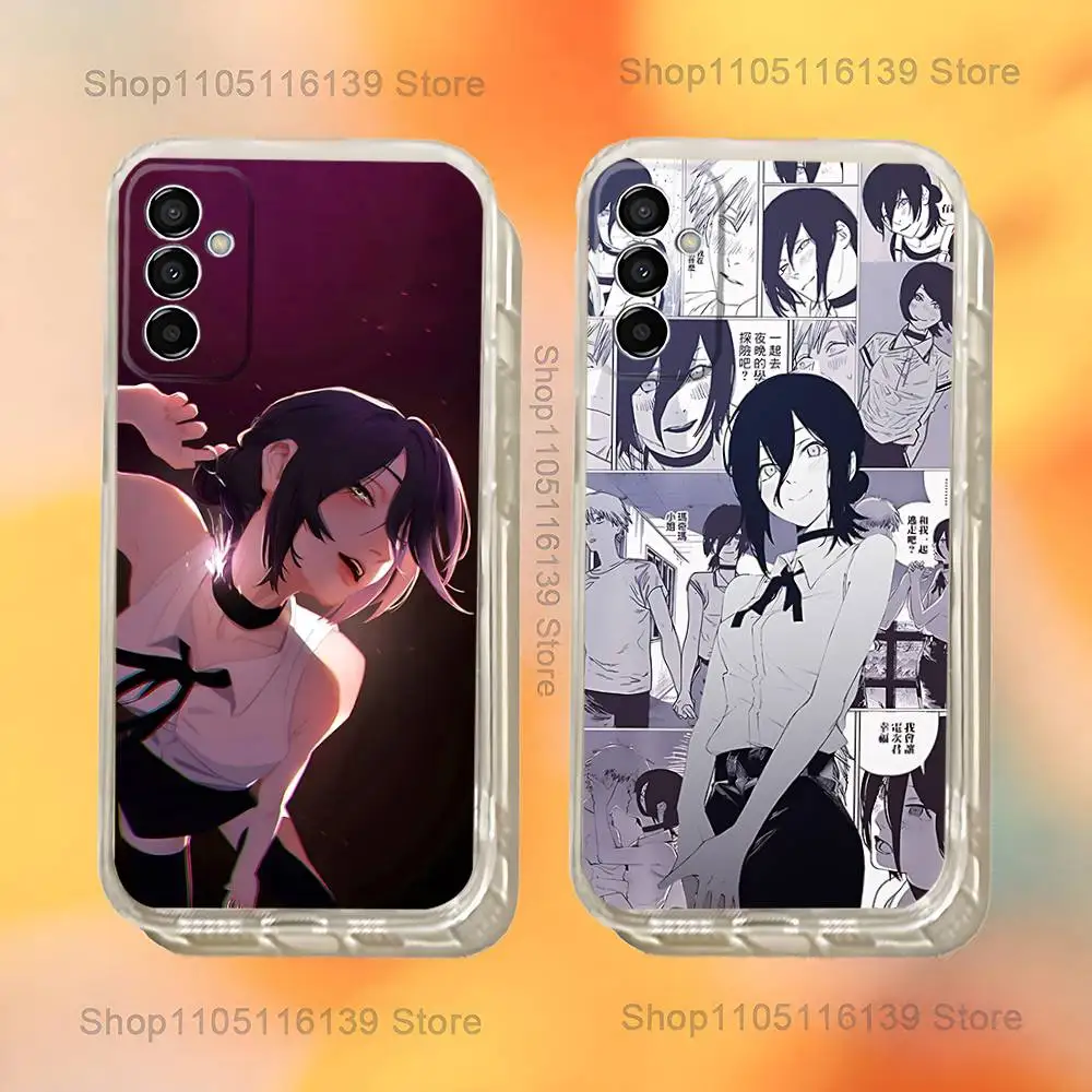 

C-Chain-saw Man Reze Phone Case For Samsung S24,30,21,22,23,20 FE,lite,PIus,Ultra,5G,Note,9,10 Transparent Cover