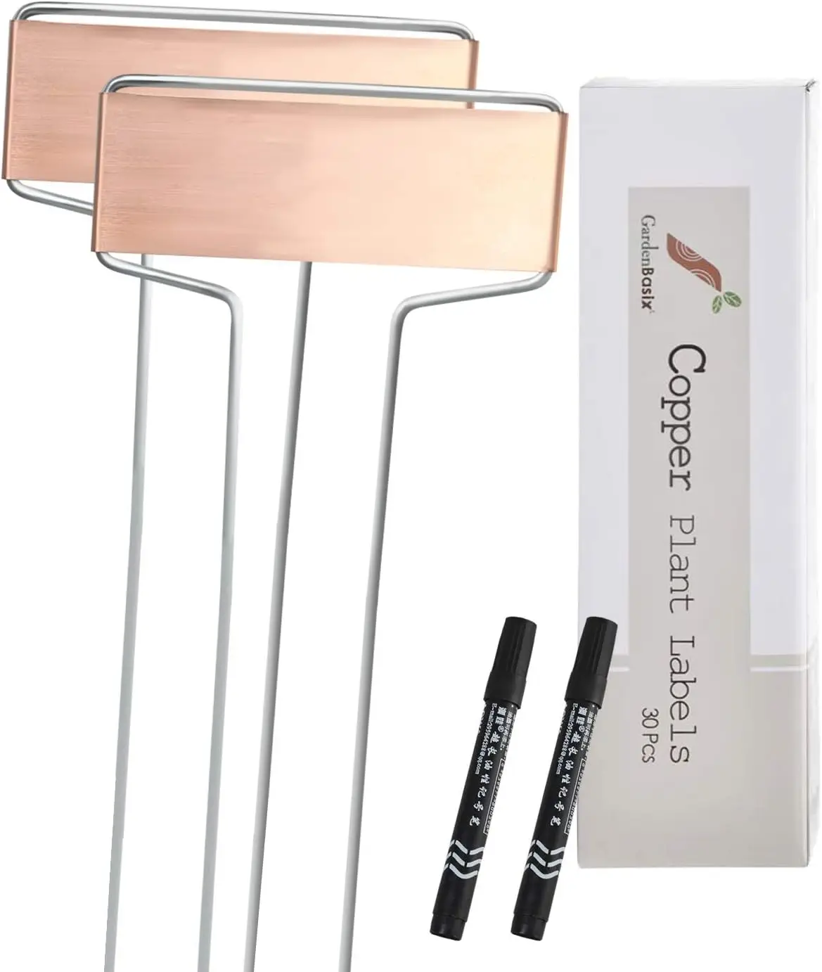 

30 Copper Garden Plant Tags Reusable Labels with 2 Marker Pens for Vegetables Herbs Flowers Patio