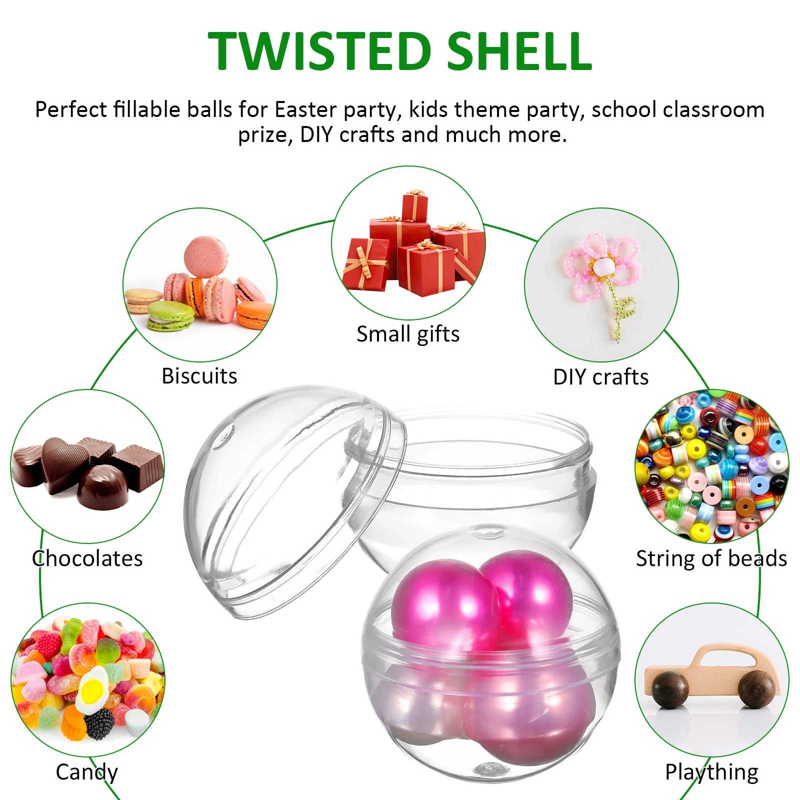 100/50pcs Christmas Transparent Children Stroage Balls Clear Plastic Containers Crafts Packaging For Wedding Party Gift Boxes view 4