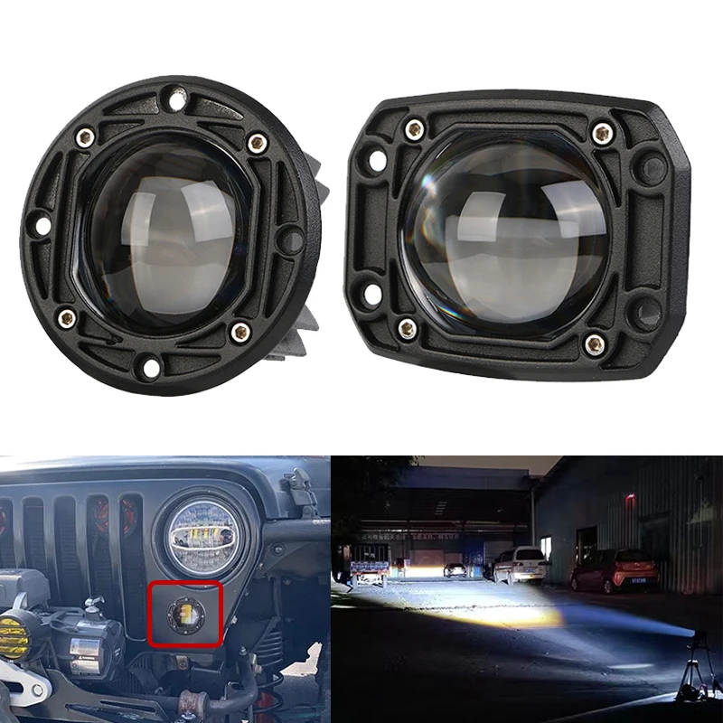 

3 Inch Dual Color Fog Lights Led Spot Truck Fog Lights Spotlights Lights Modified Work Lights Car 8D Pickup SUV Bar Accessories