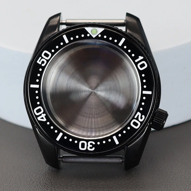Black PVD 42mm NH35 Watch Case Sapphire Glass For Mod SPB185 SPB187 NH35 NH36 NH38 4R36 Movement Modified Watch Parts 28.5mmDial