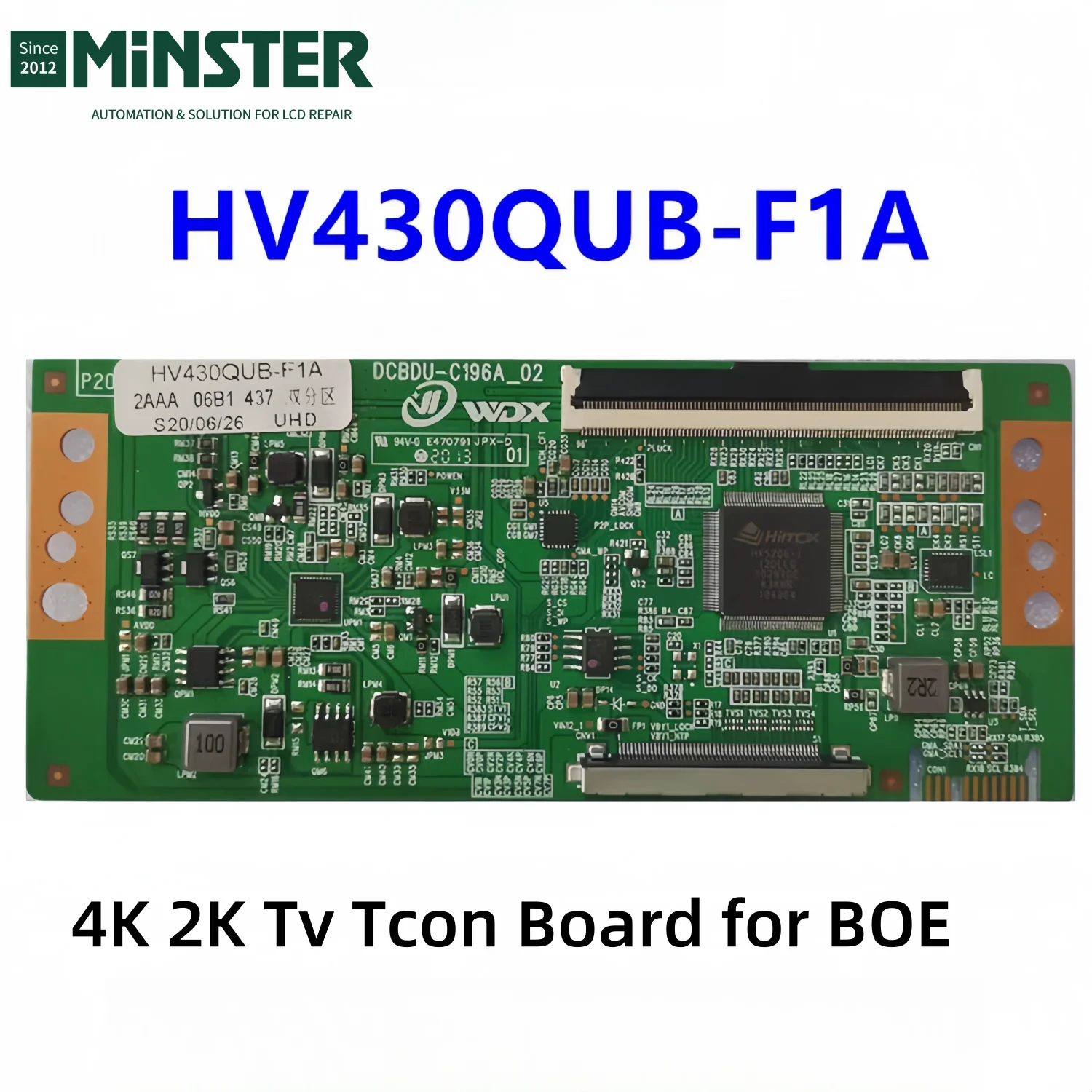 New HV430QUB-F1A DCBDU-C196A-02 4K 2K Tcon Board Logic Board Card Plate for BOE Led Lcd Tv Screen Panel Repair