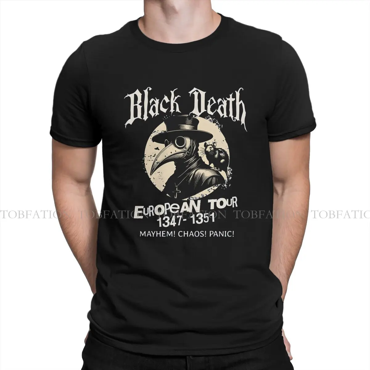 Plague Doctor 100% Cotton TShirt Black Death European Tour 1347 Classic T Shirt Leisure Men Clothes Ofertas Big Sale