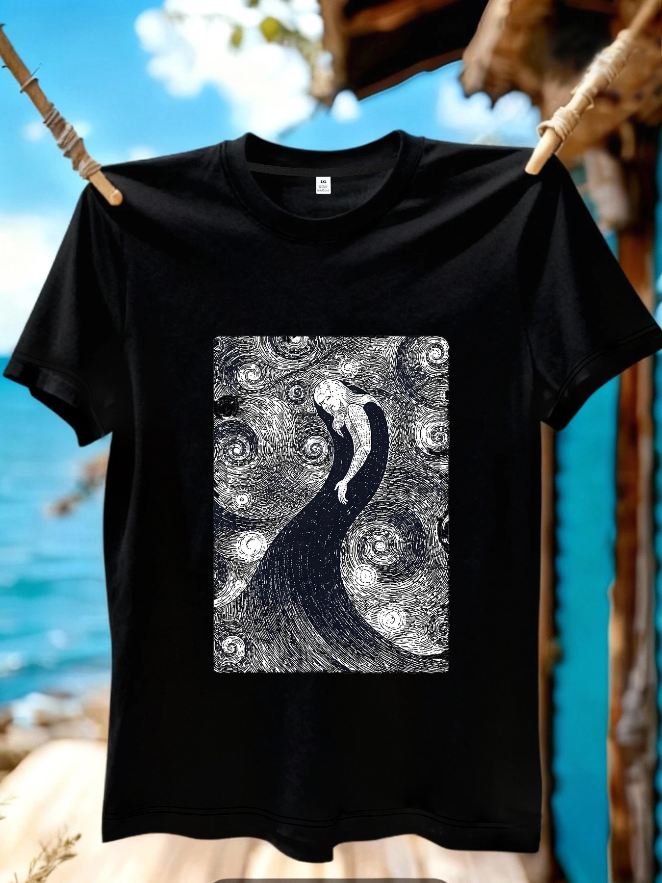 

【JYDX176】Art printing plus size women's round neck T-shirt summer casual street fashion women's Joker short sleeve T-shirt
