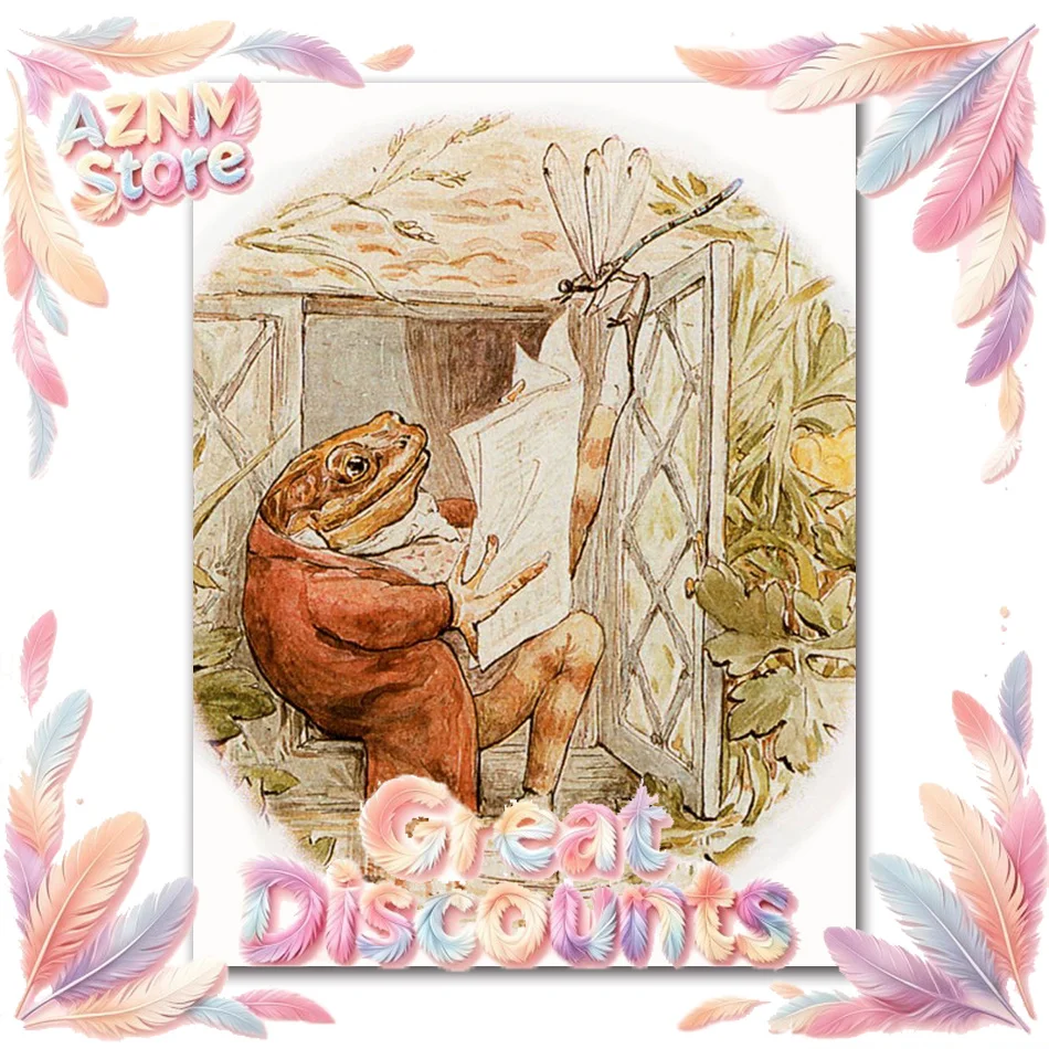 1pc frameless Canvas Painting Fairy Tales Illustration Comic Poster and Picture Squirrel Hedgehog Rabbit Mice Cute Cartoon 2026