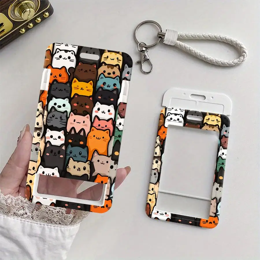 

Cover Case 1Pc Card Holder Retractable Credit Card Holders Holders Child Bus with lanyard Bank ID Badge Cute Cat