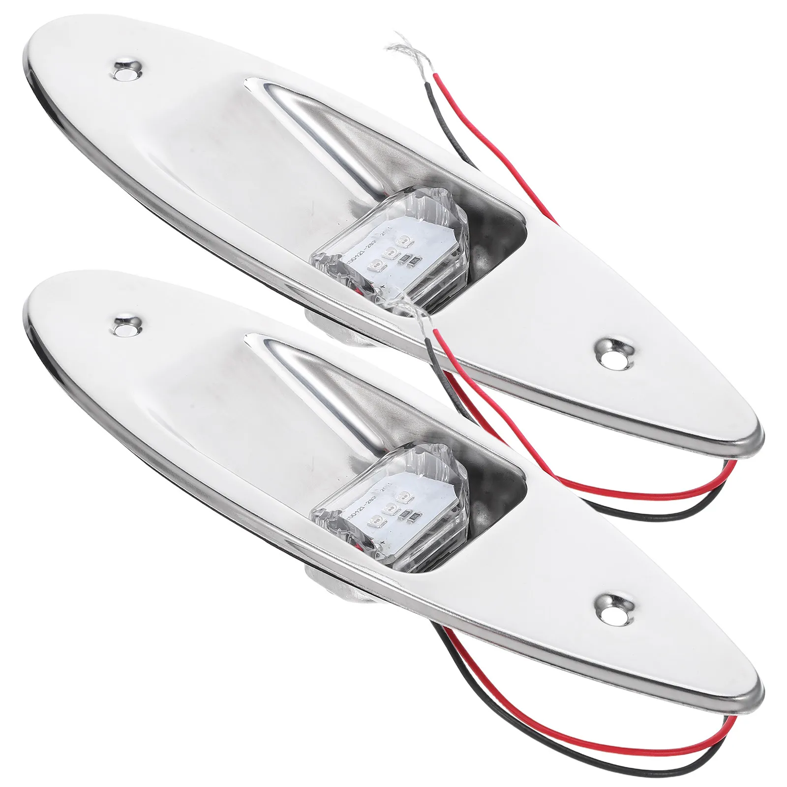 2Pcs Flush Mount Stainless Steel Navigation Indicator Lights Red Green LED Boat Side Marker Lights Marine Navigation