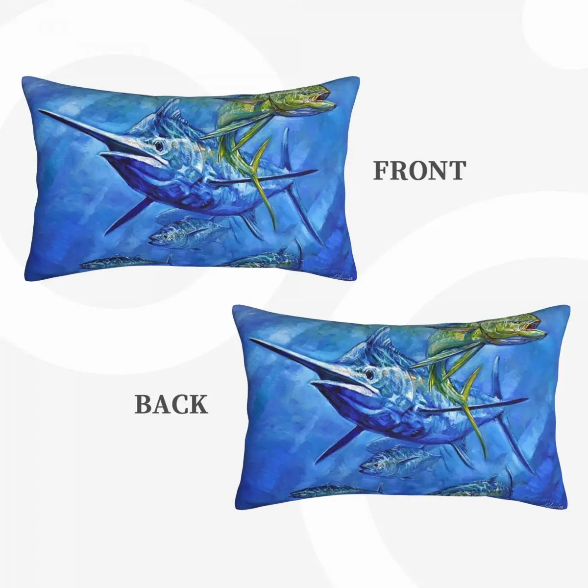 Dorado, Marlin, And Tuna Rectangle Pillowcase Cushion Cover Decorative Bedroom Bed Home Comfort Throw Pillow
