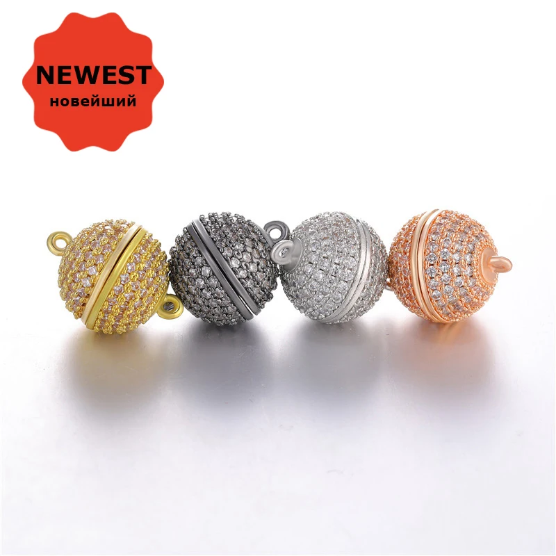 

Jewellery Making Supplies 5 pieces Wholesale Luxury AAA Zircon Rhinestone Ball Magnetic Clasps Hooks For Necklace Bracelet