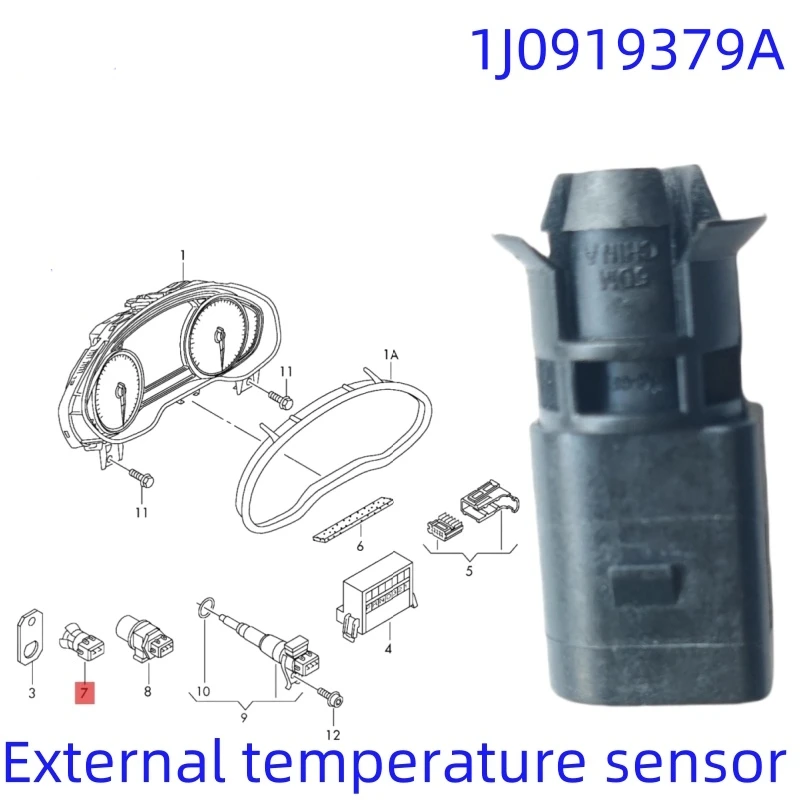 1-10 stuks 1J0919379A Voor VW T5 Polo Golf Touran Jetta Beetle Audi A3 Skoda Fabia Octavia Omgevingstemperatuursensor Nieuw