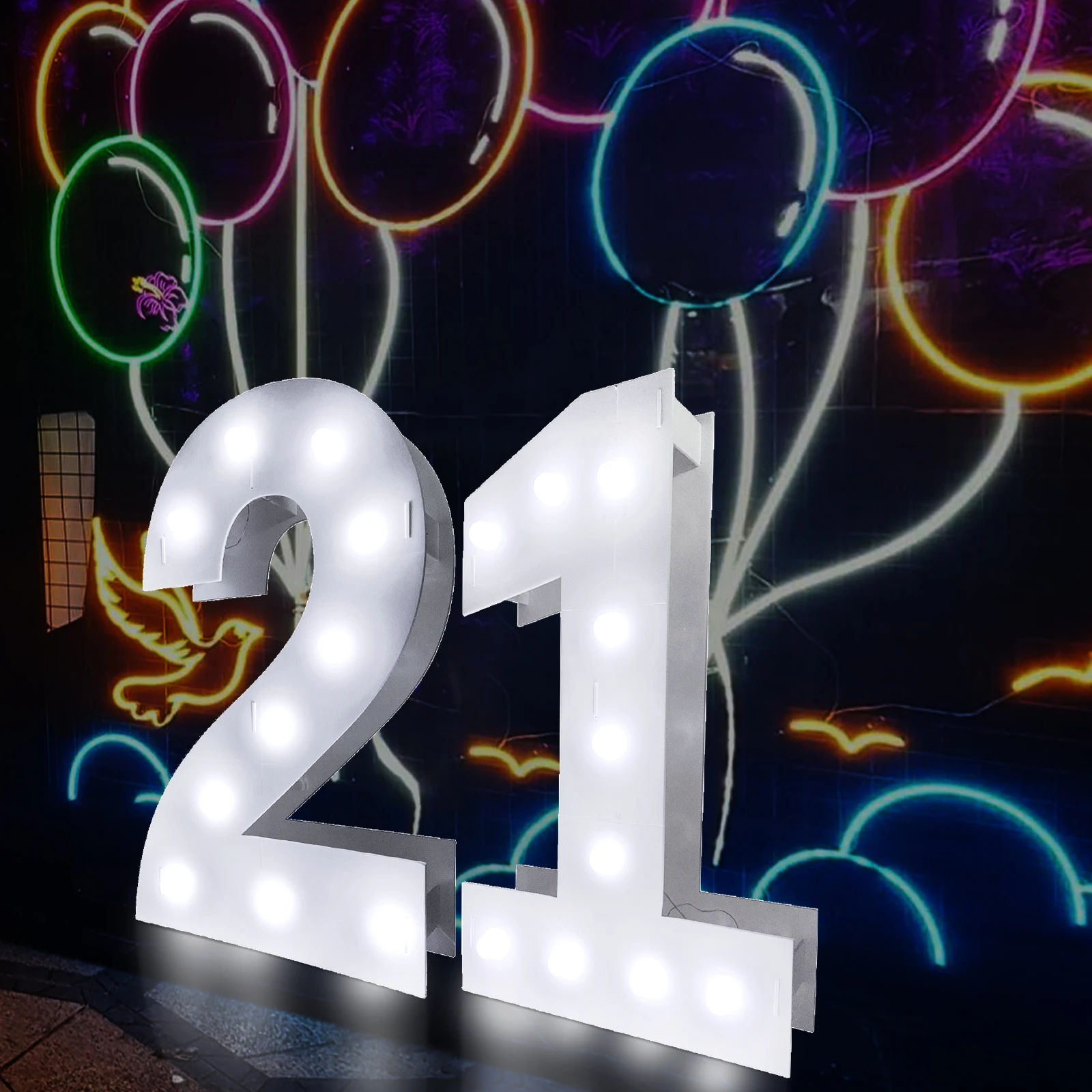 3Ft/36Inch/91.5cm Marquee Light Up Numbers for Balloons Balloon Mosaic Number Frame Easy to Assemble Marquee Number Number 1-9