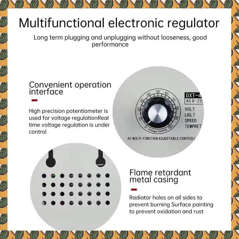 

A77I 4000 Вт SCR Регулируемый регулятор напряжения переменного тока 110 В - диммер, регулятор скорости и температуры с металлическим корпусом, вилка стандарта США