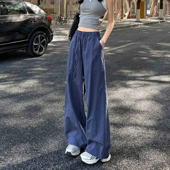 بنطال رياضي نسائي صيفي فضفاض واسع الساق، وزرة سريعة الجفاف #5