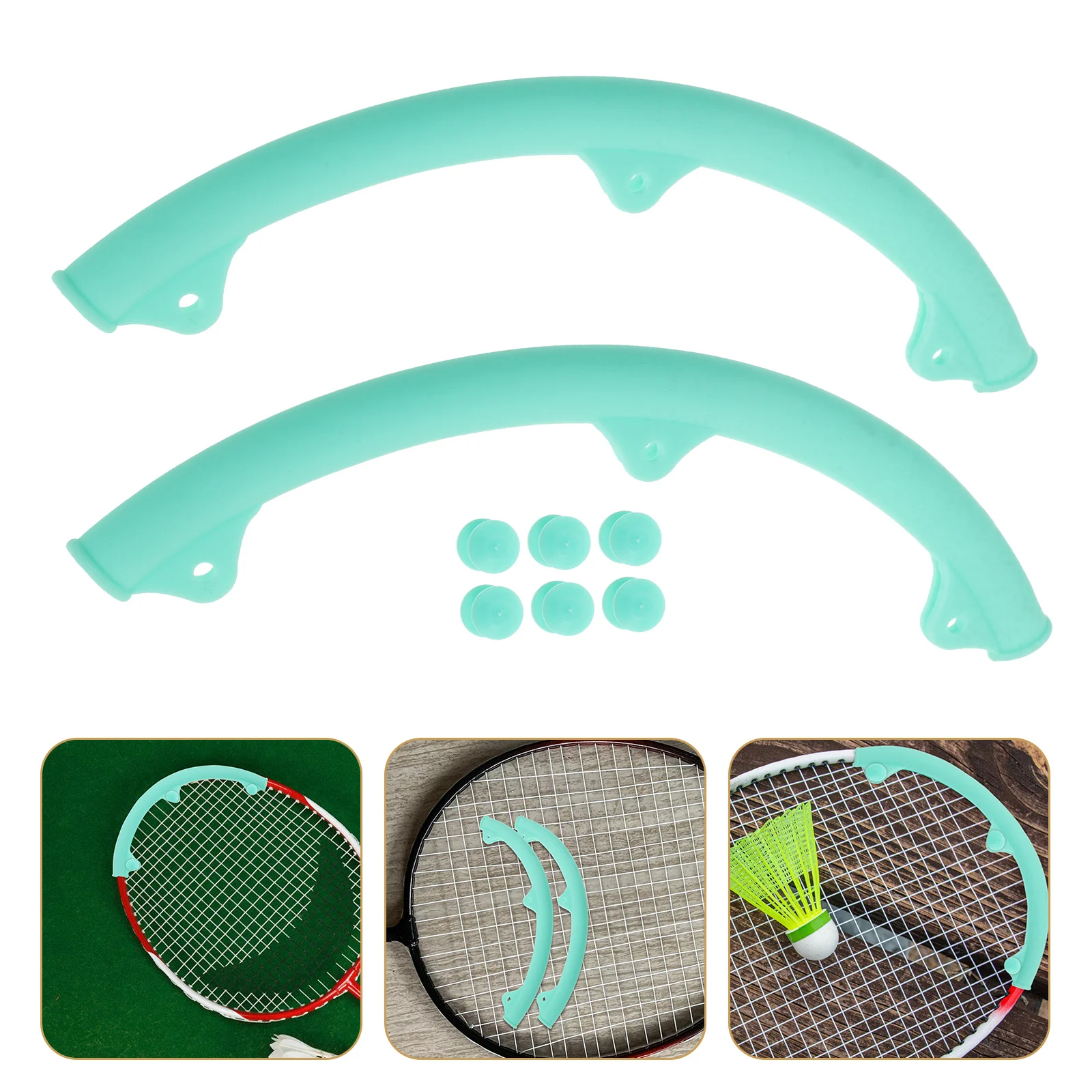 

1 Pair Racket Racquet Frame Protector Head Protector Silica Gel Cover Durable Wear Resistant Racquet Supplies Green
