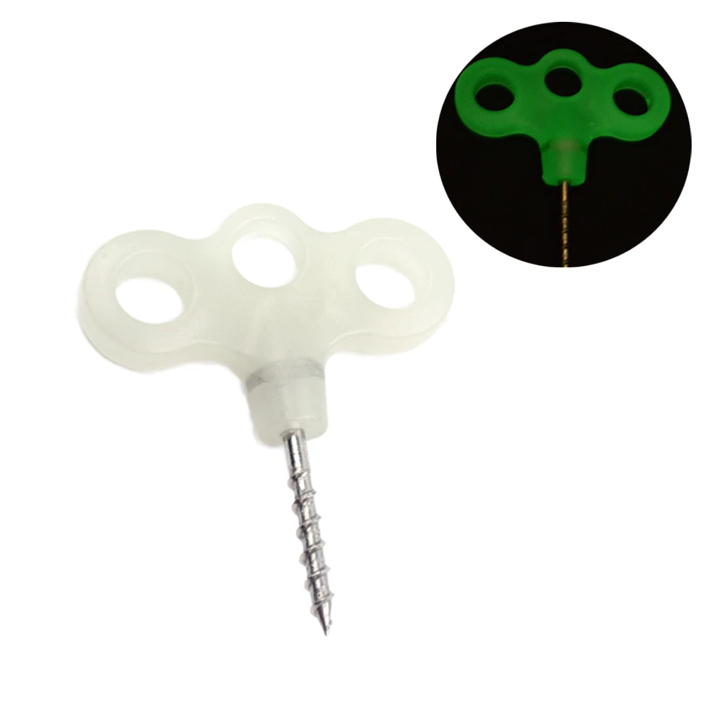 

10pcs Tent Screw Pegs Outdoor Tight Light Three-eye Screw on the Camping Deck Nail Thread Stainless Steel Tent Nails