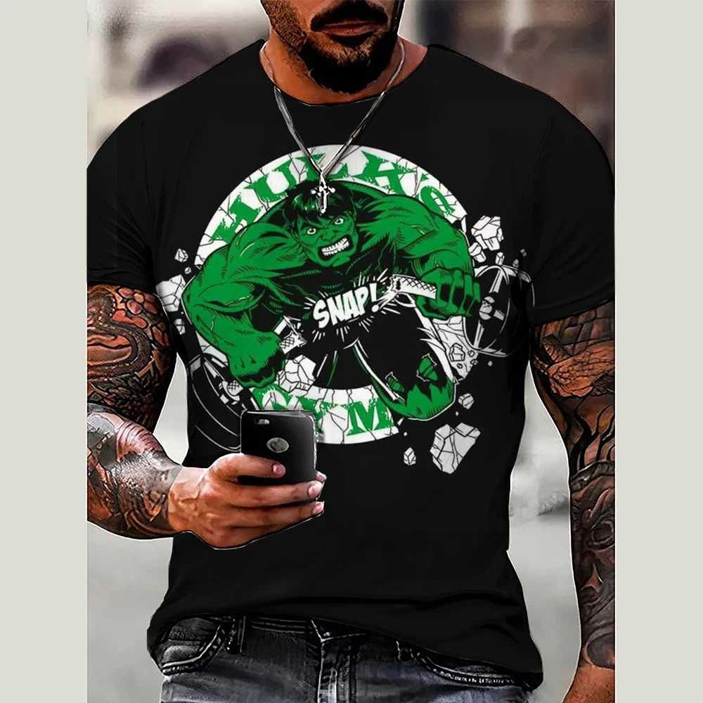 

Лето 2022, мужская футболка с Халком Disney, одежда с короткими рукавами и принтом персонажей Marvel, мужская модная модная уличная одежда