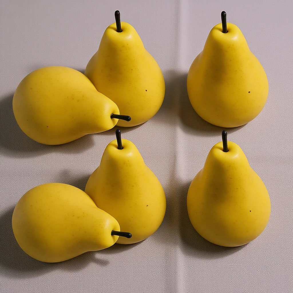 

6Pcs Artificial Pear Ornament High Quality Fake Pear Decor for Home Ambience Photography Props Fruit Recognition Education
