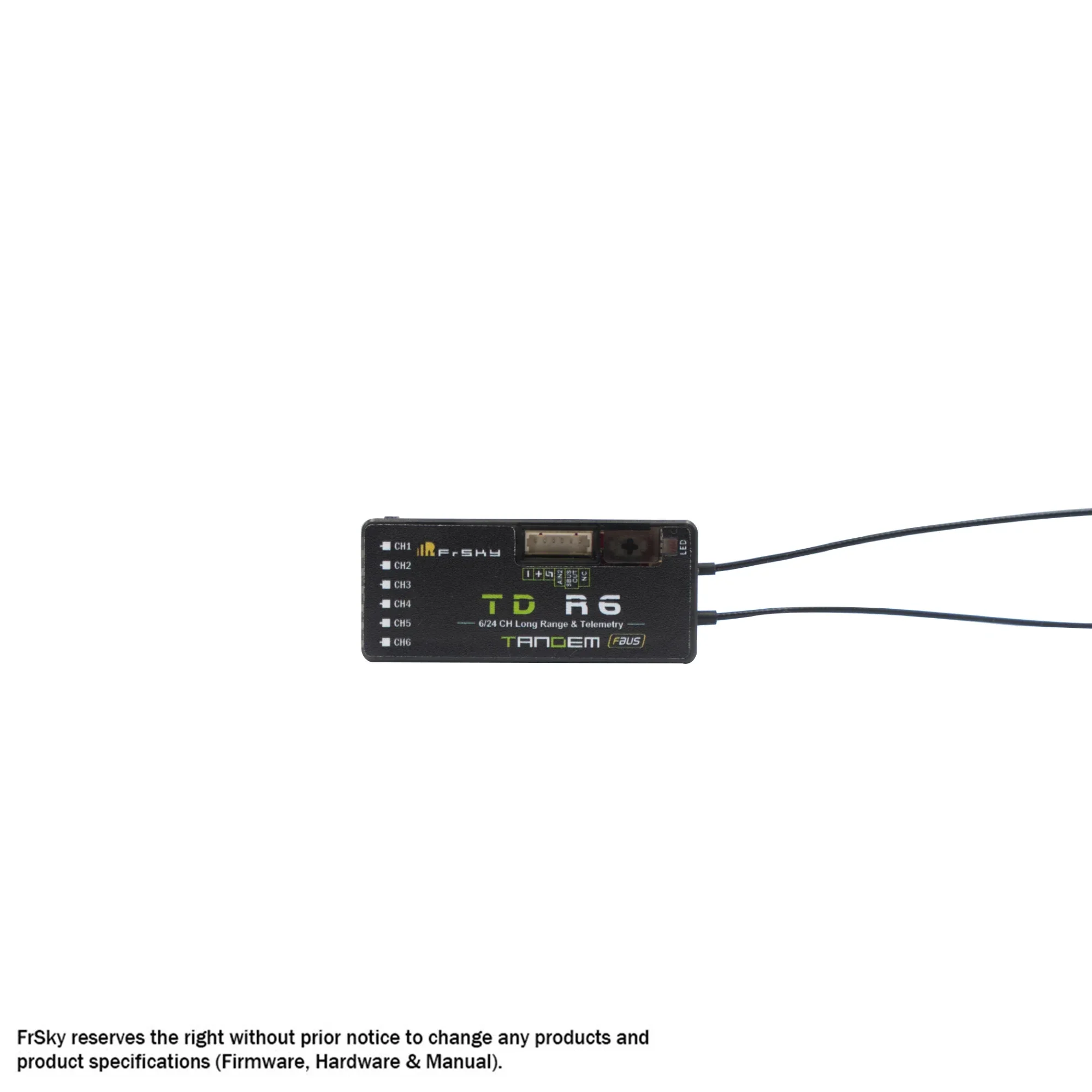 FrSky TD R6 2.4Ghz / 900Mhz Tandem dual-band Receivers 6CH PWM / Telemetry / Black Box