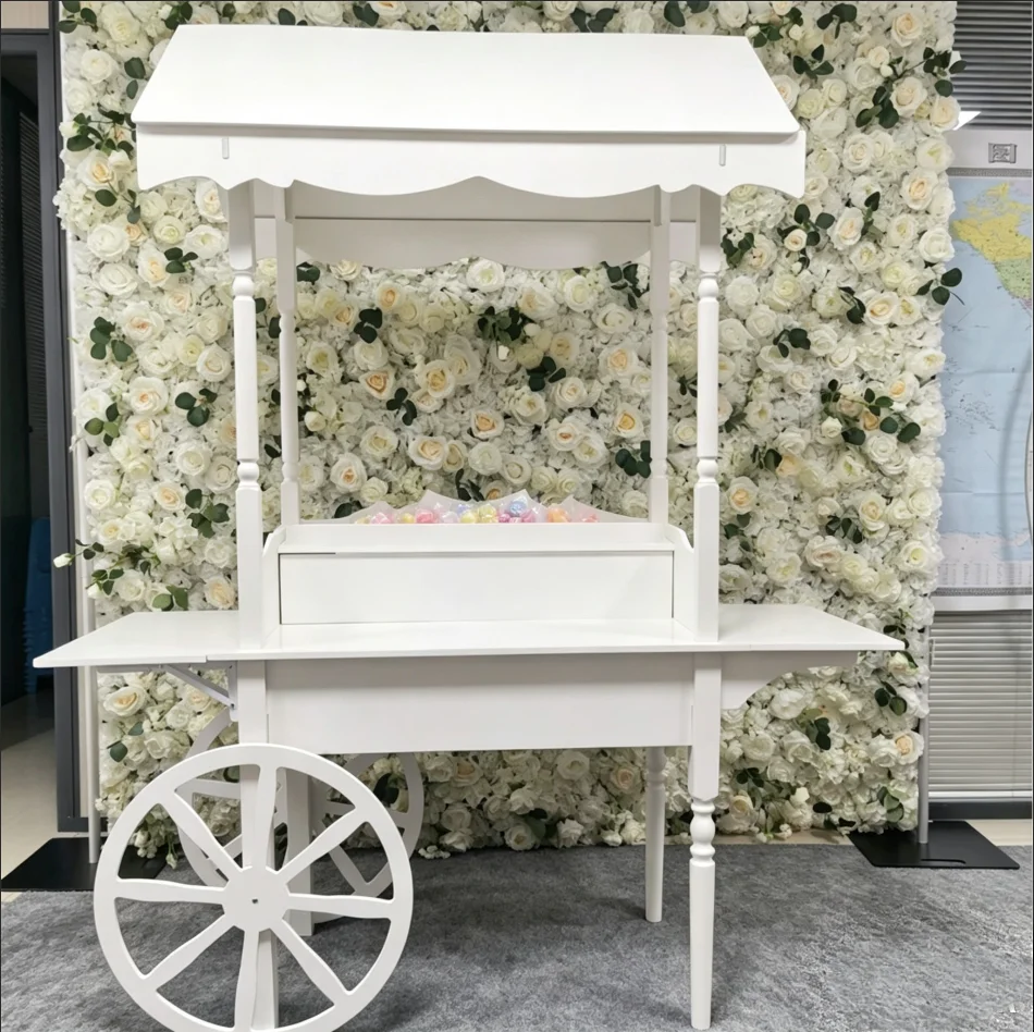 Wedding Candy Display Cart Metal Decor Mobile Trolley For Wedding Float Car Shop Market Stall Party Decor