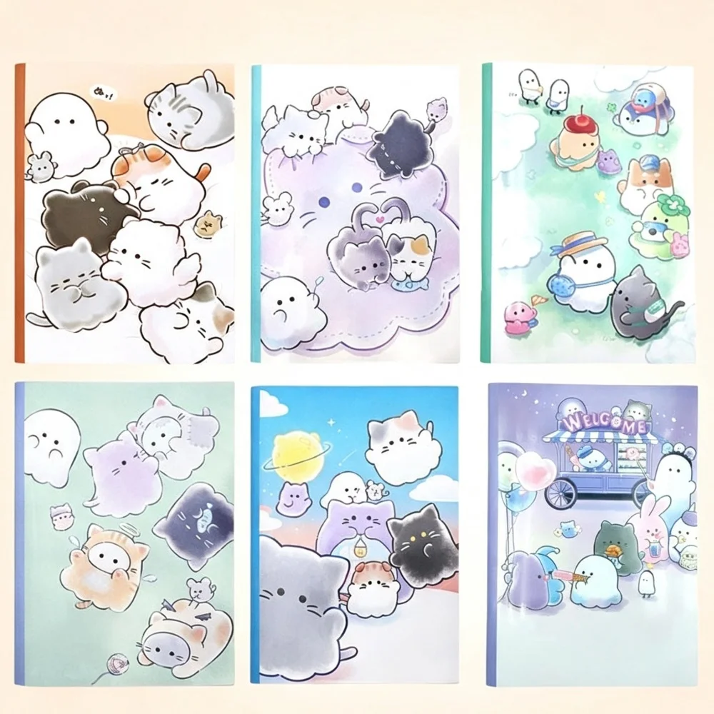 Cute Cartoon Notebook Grid Notebook with Personalized Soft Cover 4 Styles Available Perfect for Business Meeting and School Life