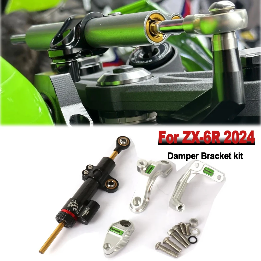 

New Motorcycle Steering Stabilizer Damper bracket Shock absorber Kit accessories For Kawasaki ZX6R ZX 6R 2024