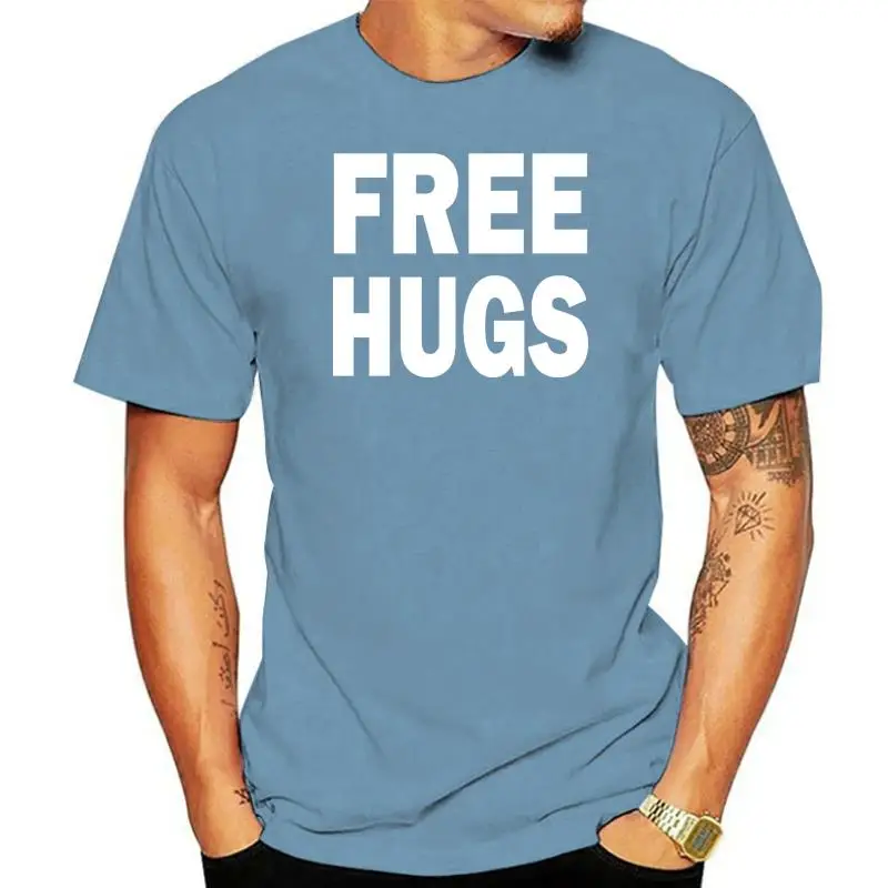 Free Hugs T-shirt 2022 Fashion Short Hip Hop Clothing Cotton Short Sleeve T Shirt Top Tee on Sale New Fashion Summer