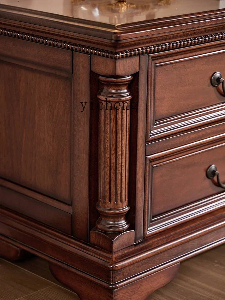 American neoclassical all-solid wood TV cabinet living room simple retro audition cabinet