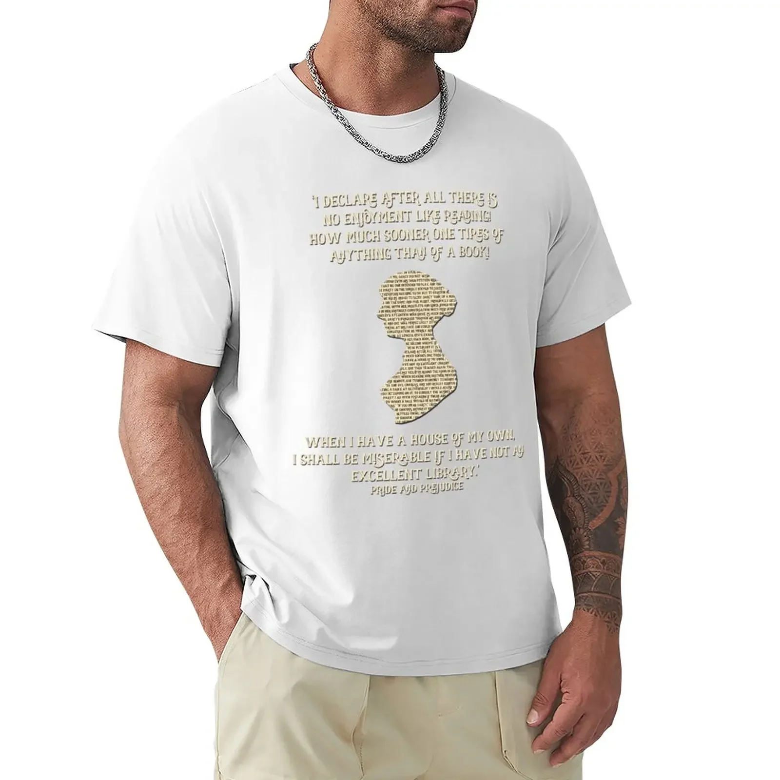 Jane Austen Book quote Pride and Prejudice T-Shirt sports fans aesthetic clothes tshirts for men