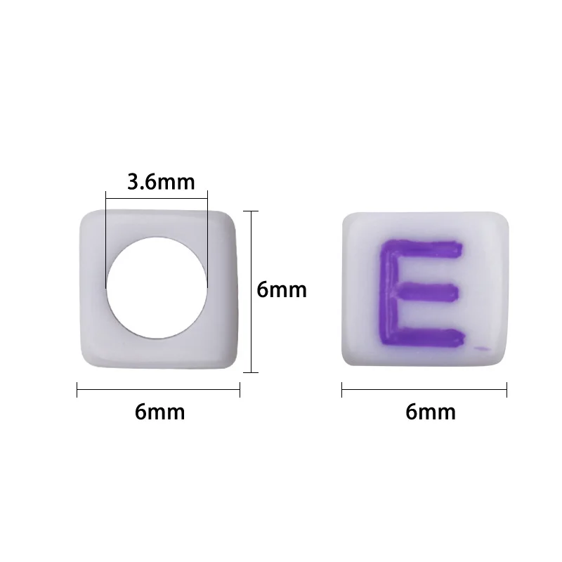 100pcs/lot  A-Z Acrylic Letter Bead Square Loose Spacer Alphabet Beads for DIY Bracelet Necklace Jewelry Making Supplies