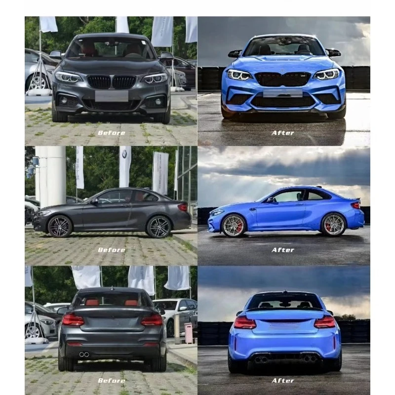 

Car Accessories PP Body Kits For M2C Bumper With Grille Side Skirt Full Bodykit Facelift For 2 Series F22 F23 Wide Bodykit F87