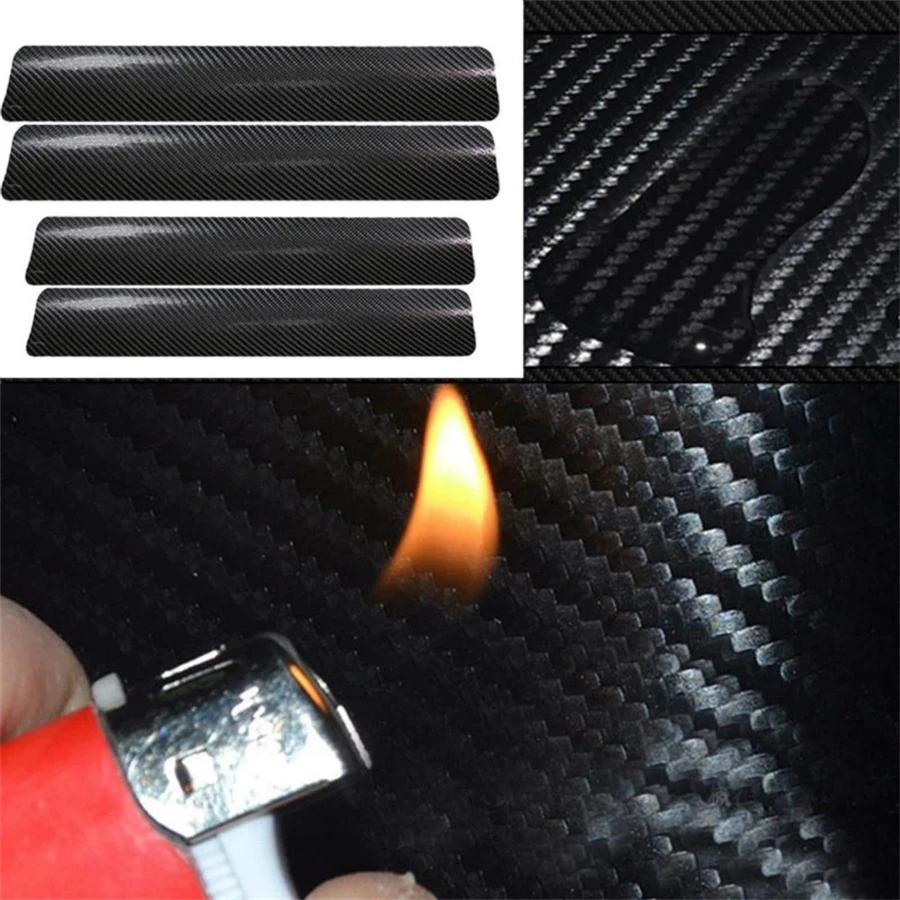 4/5pcs New Universal Car Door Sill Strip Carbon Fiber Leather Car Door Sill Protection Strip Durable Anti-tread Protection Strip image 5