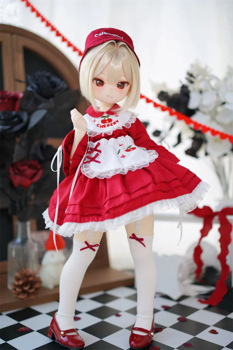 

BJD Doll Clothes 1/4 /mdd/ Bear Sister 【 Cherry Cake 】 Dress/Shorts Set BJD Doll accessories (no doll)