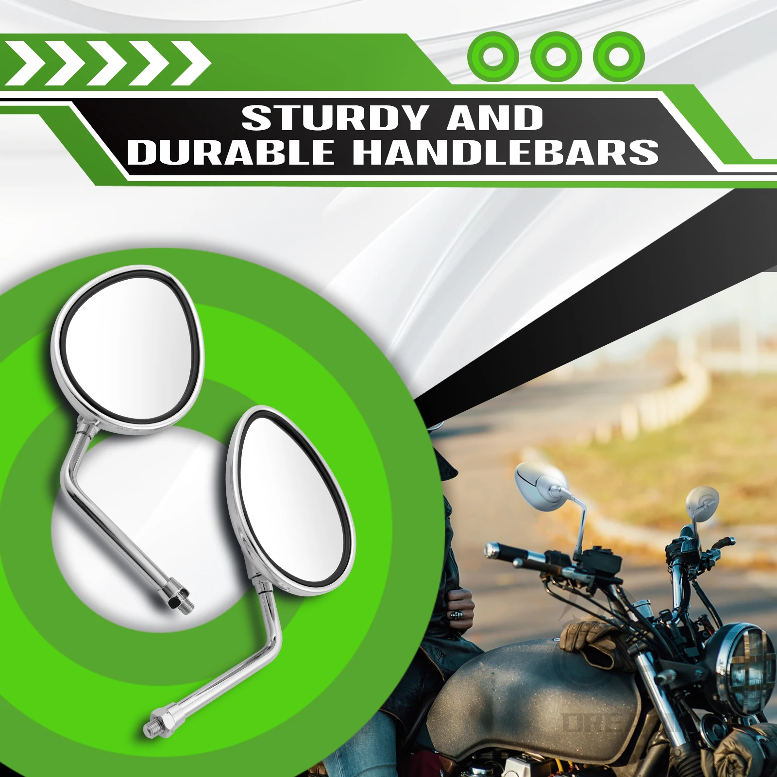 

Motorcycle Universal Rear View Side Mirror Chrome For Indian Scout Bobber Twenty Vintage Roadmaster Dark Horse 14-Up