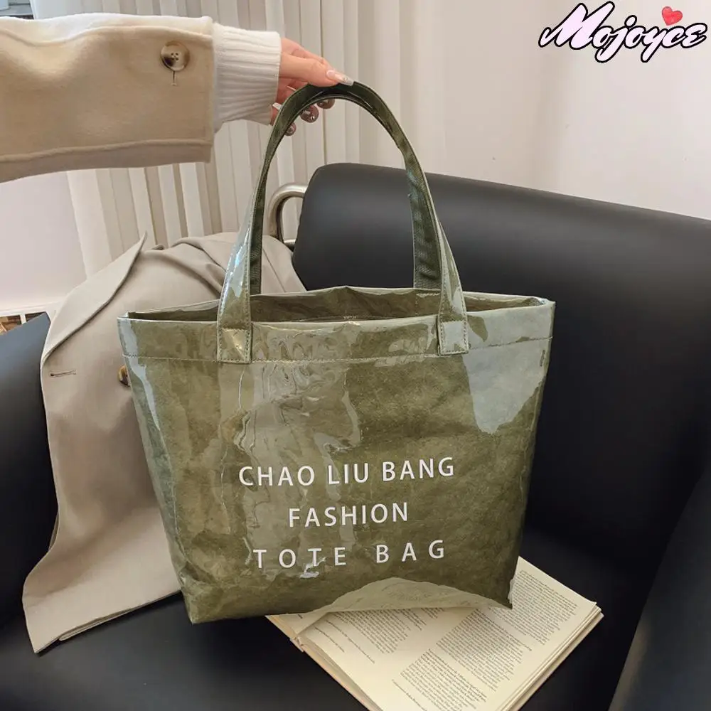 

Fashion PVC Shoulder Bag for Women Large Capacity Waterproof Tote Bag Ladies Tote Handbag High Quality Underarm Bag Commuter Bag