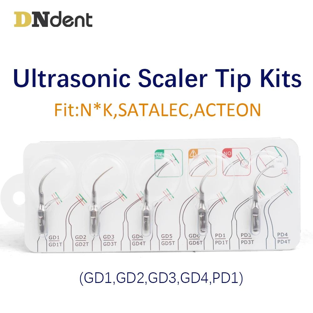 

Dental Scaler Tips Ultrasonic Scaling Tip GD1 GD2 GD3 GD4 PD1 a set Fit N*K SATALEC ACTEON dentistry material