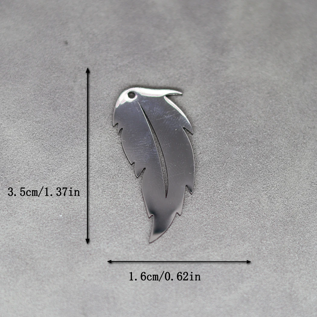 3pcs Stainless Steel Leaf Pendants Feather Charms For DIY Bracelets Necklaces Handmade Jewelry Accessories Making Finding