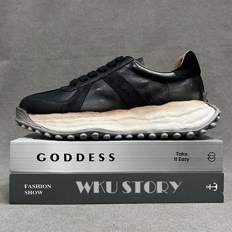 

Men's Casual oes Autumn Soft Bot Trendy Bla Thi Bot Breathable Anti-slip Sports oes Worn-in Genuine Leather