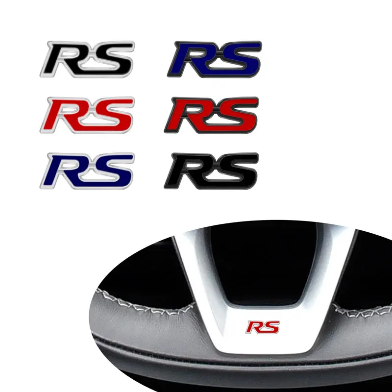 Metal RS Emblem Steering Wheel Center Console Decor Decal Car Interior Sticker For Chevrolet Captiva Lacetti Aveo Cruze Malibu