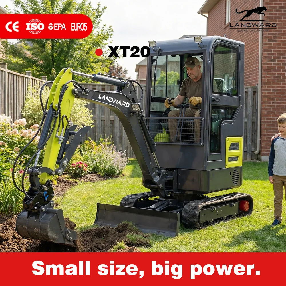 High Efficiency 2 Ton Mini Excavator Crawler 1.8 Ton Small Digger Free Shipping Hydraulic Micro Bagger Mini Escavatore Customize